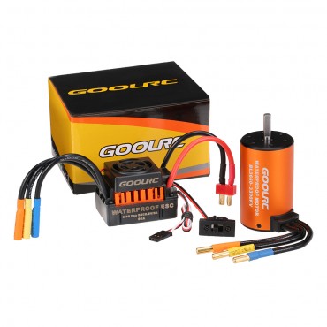 KIT COMBO GOOLRC 3660 MOTOR 3300KV BRUSHLESS ESC 60A WATERPROOF PARA AUTOMODELO 1/10 ON E OFF ROAD RM7721